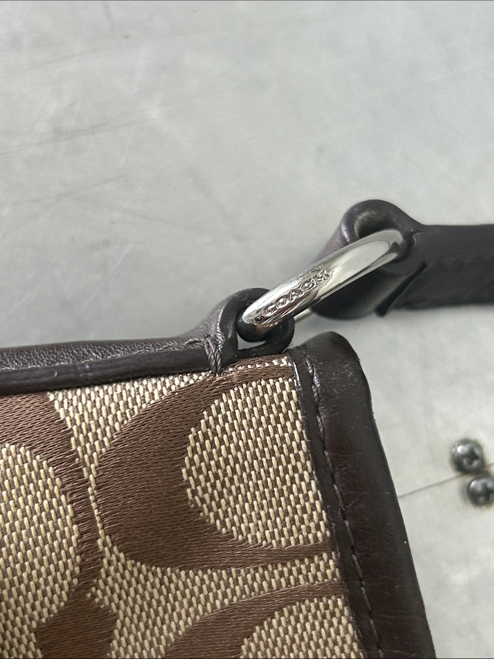 Coach Tan and Brown Signature Crossbody Bag - Picture 3 of 11